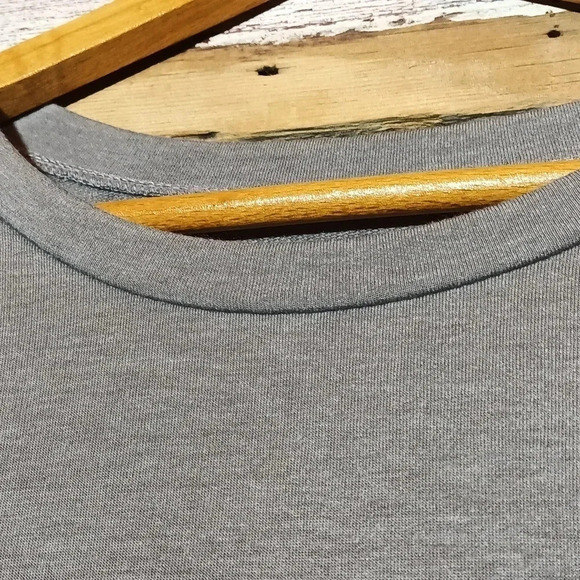 NEW Francesca's Alya shirt dress gray drop shoulder bell sleeves NWT small - Picture 3 of 8